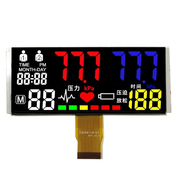 VA Negative Lcd Display 7 Segment Color Lcd Display FPC