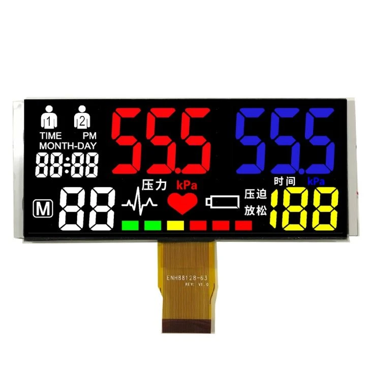 VA Negative Lcd Display 7 Segment Color Lcd Display FPC