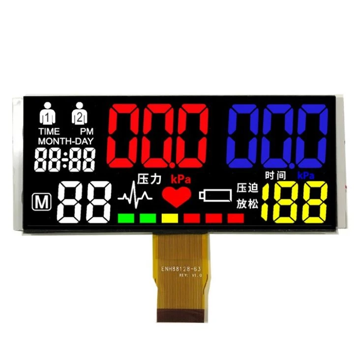 VA Negative Lcd Display 7 Segment Color Lcd Display FPC